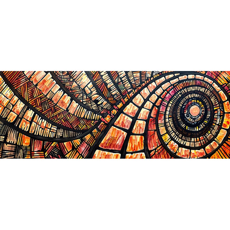 Orange Shell - Collection Spirales (Impression Aluminium 105x40cm)